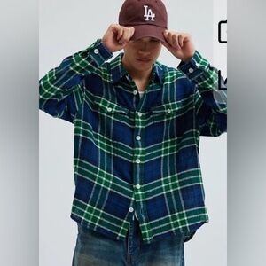 BDG Open Weave Plaid Button-Down Overshirt Size M Men’s/Unisex